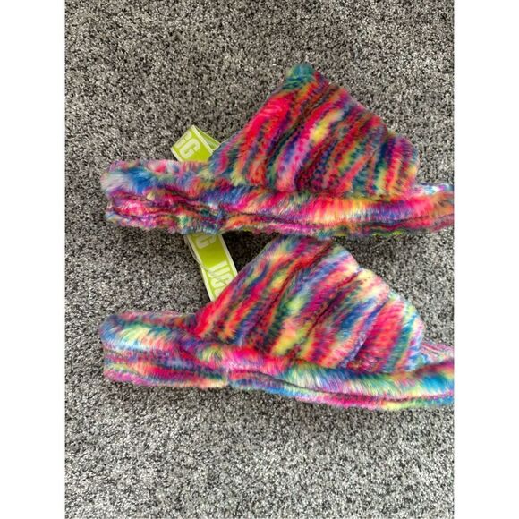 UGG Women’s Fluff Yeah Pixelate Slingback Sandals/Slippers Sz 10 - Picture 4 of 6